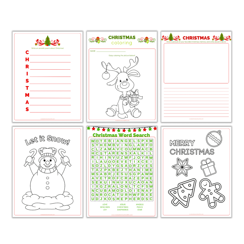 christmas activity pages layflat
