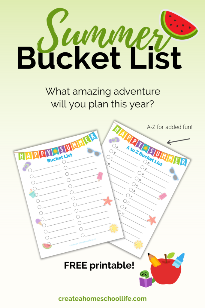 summer bucket list pinterest pin