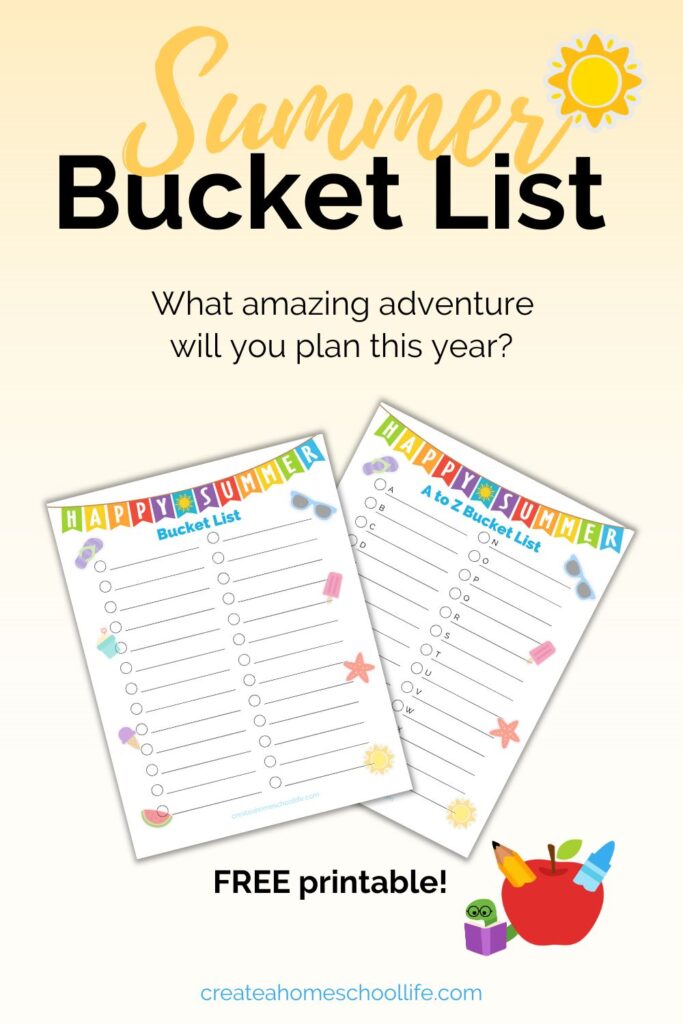 summer bucket list pinterest pin