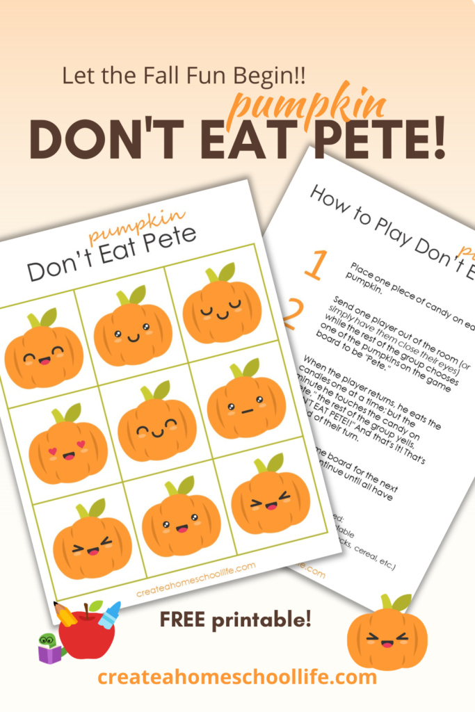 Don't Eat Pete layflat image with words let the fall fun begin