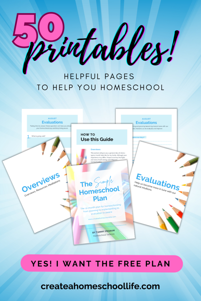 printable layflat image of the simple homeschool plan